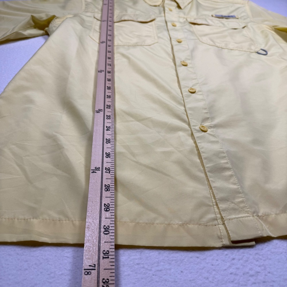 Habit Mens Fishing Shirt Large Yellow Short Sleeve UPF 40 Ventilated Button Down - Picture 5 of 6